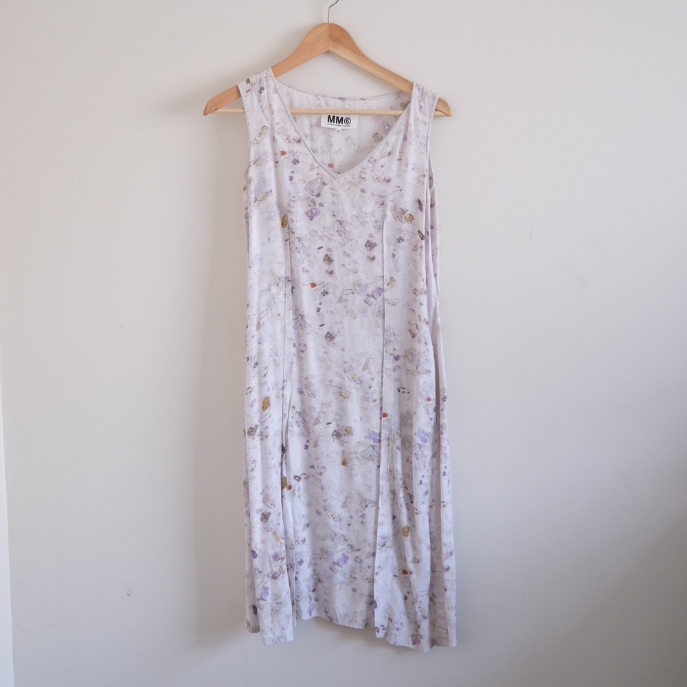 MM6 Light Grey Purple Stone Print Dress - Size 36 or XS
